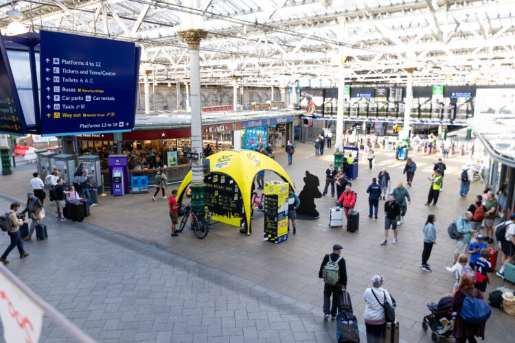 The Grand Depart GB activation at Edinburgh Waverley railway station.